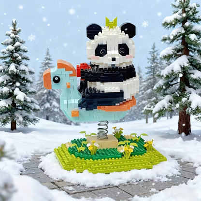 Panda auf der Wippe | Bausteine