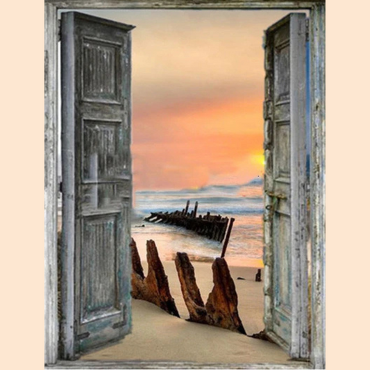 Sonnenuntergang am Steg | Diamond Painting