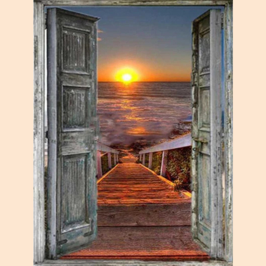 Romantischer Strandweg | Diamond Painting
