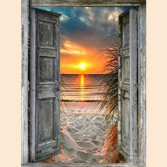 Abendglühen am Meer | Diamond Painting
