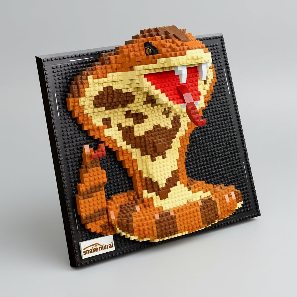 Schlange auf Bauplatte | Bausteine