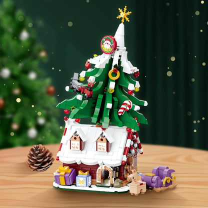 Weihnachtsbaum auf Häuschen | Bausteine