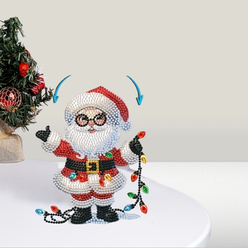 Bewegender Weihnachtsmann mit Brille | Diamond Painting