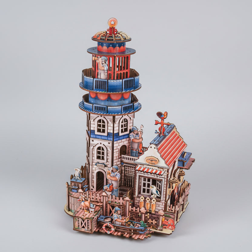 Leuchtturm mit Haus | 3D Puzzle