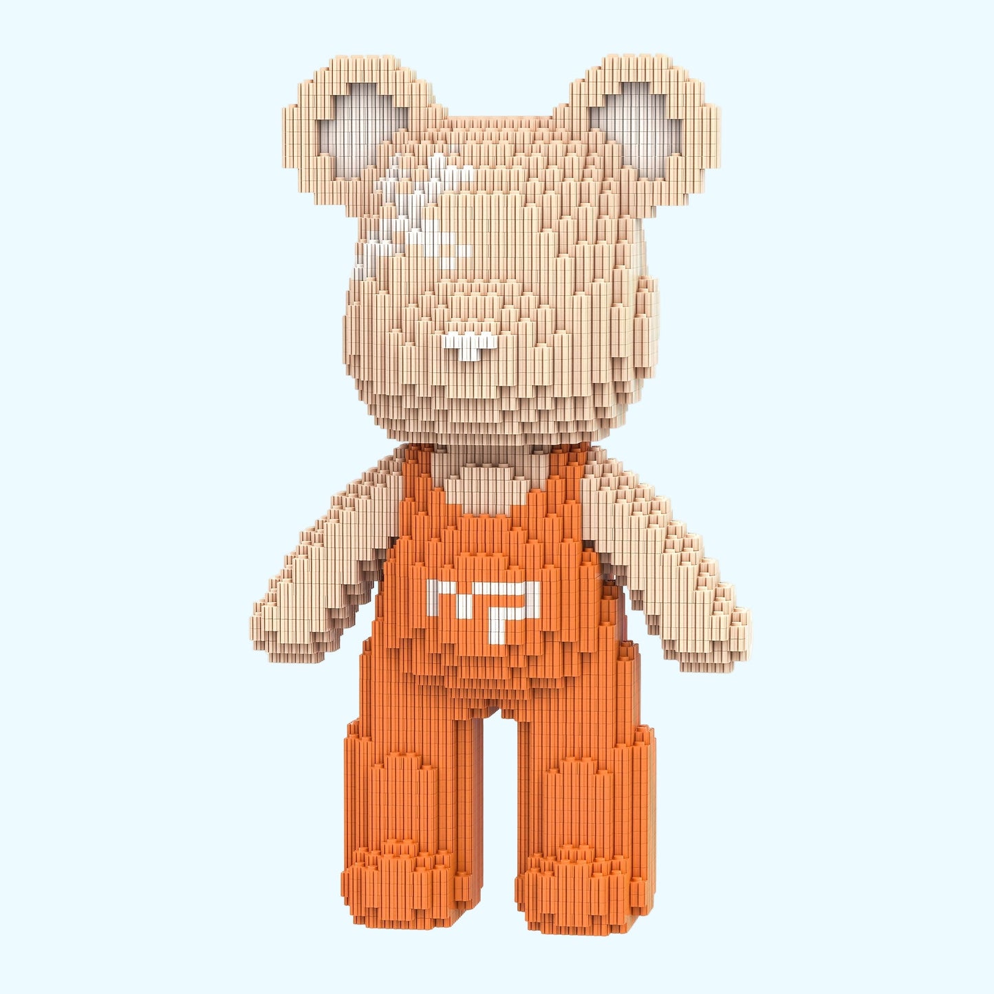 Bär mit orangefarbener Latzhose | Bausteine