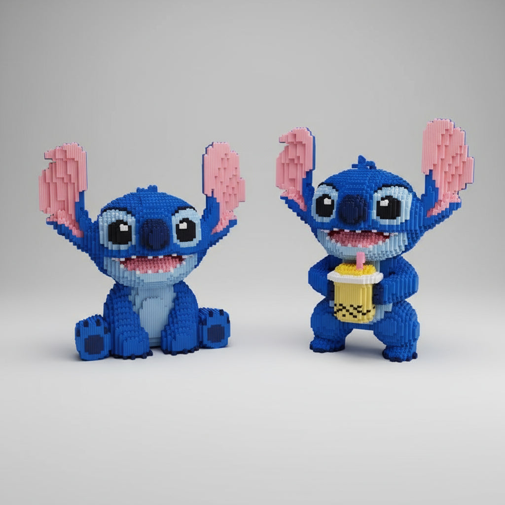 Blaues Wesen mit Milchshake | Bausteine