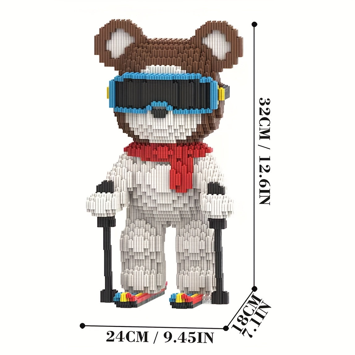 Skifahrender Bär | Bausteine