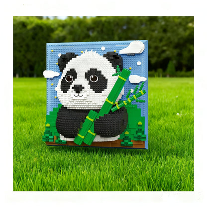 3D-Panda mit Gemälde | Bausteine