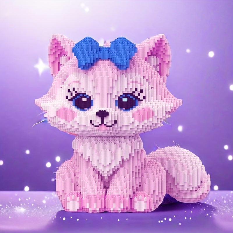MEGA rosa Fuchs mit Schleife | Bausteine
