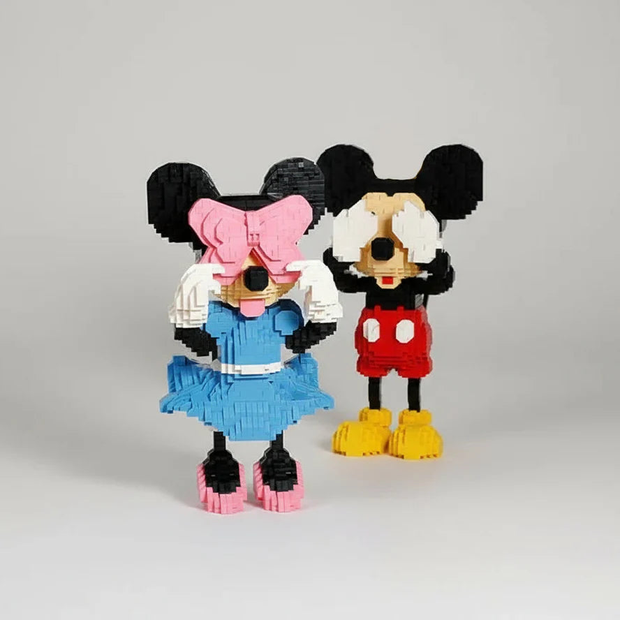 Geschrokken Muizen Meisje Bouwblokjes