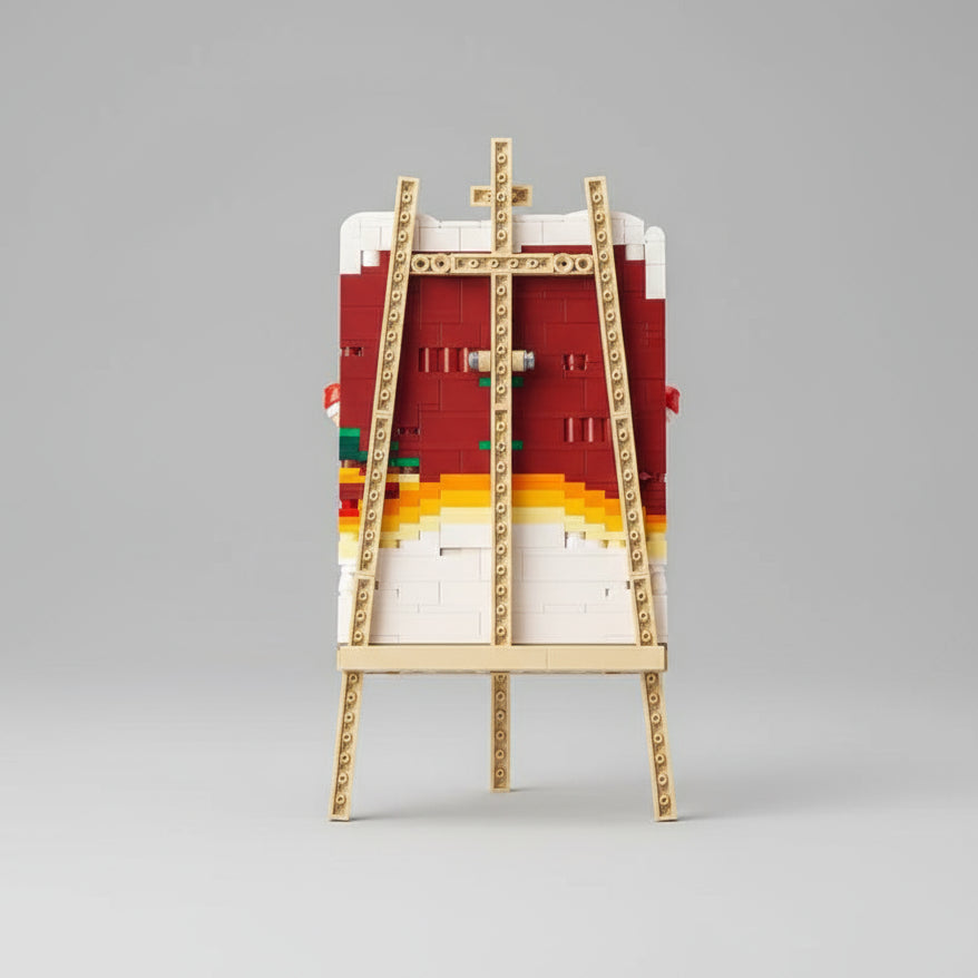 Kerst Schilderij Bouwblokjes