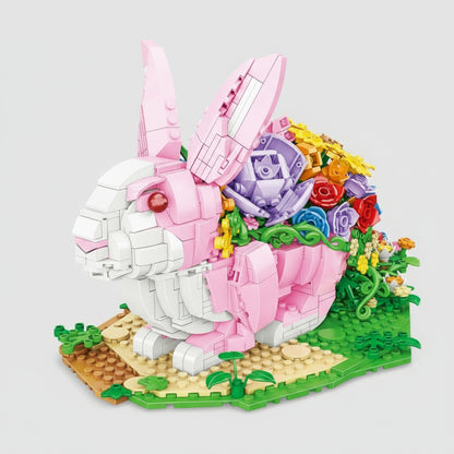 Kaninchen mit Blumen  | Bausteine