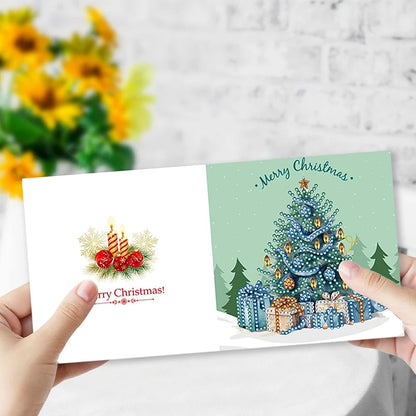 Weihnachtsbaum Weihnachtskarten | 8 Stück | Diamond Painting