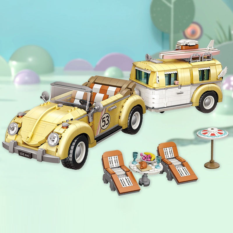 Cabrio mit Caravan - Morgen zu Hause
