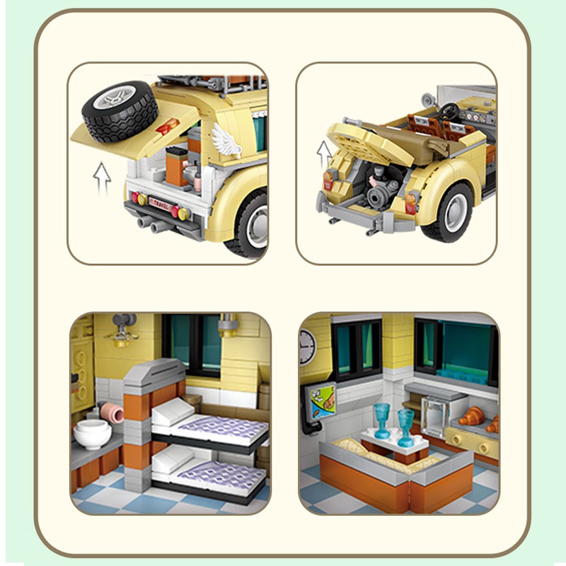 Cabrio mit Caravan - Morgen zu Hause