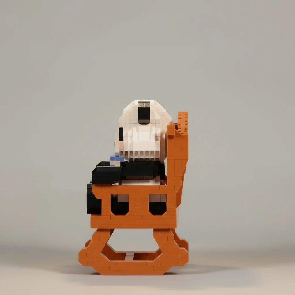 Panda auf Stuhl | Bausteine