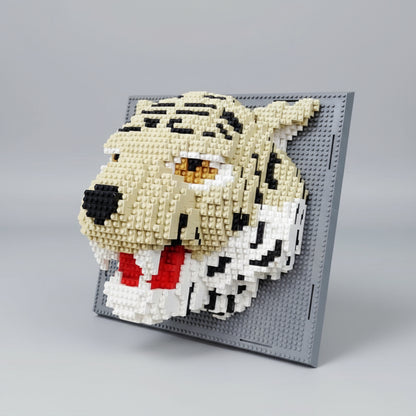 Tiger auf Bauplatte  | Bausteine