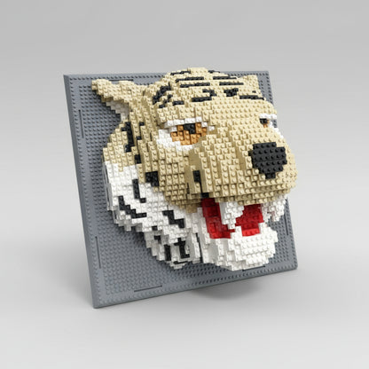 Tiger auf Bauplatte  | Bausteine