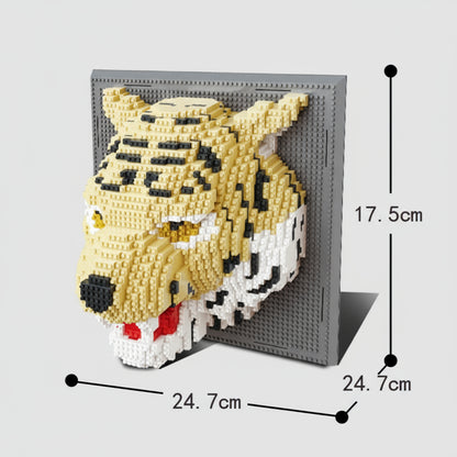 Tiger auf Bauplatte  | Bausteine