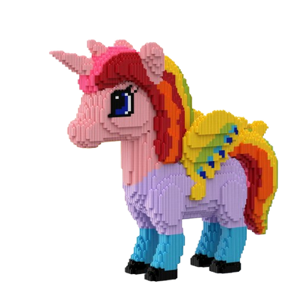 Mega Rosa Einhorn | Bausteine