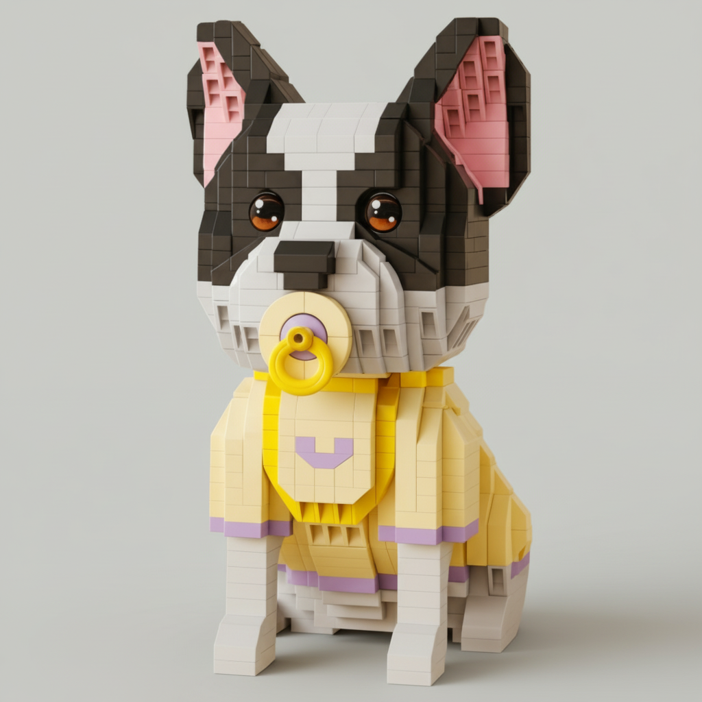 Welpe mit Schnuller | Bausteine