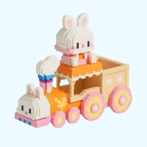 Hase im Zug | Stiftehalter | Bausteine