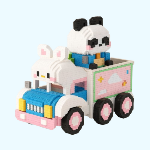 Panda im Zug | Stiftehalter | Bausteine