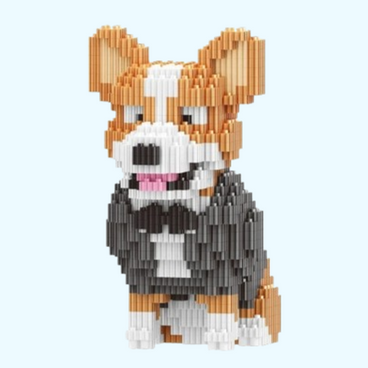 Welsh Corgi im Anzug | Bausteine