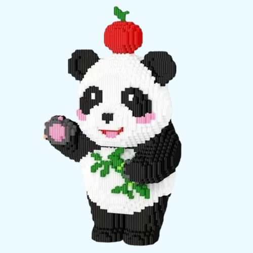 Panda mit Apfel