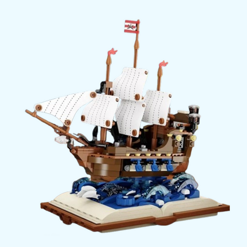 Schiff auf einem Buch | Bausteine