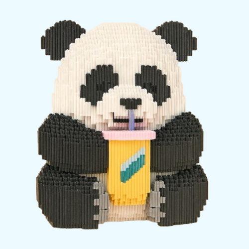 Panda mit Milchshake | Bausteine