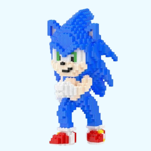 Blaues Schnellwesen mit roten Schuhen | Bausteine