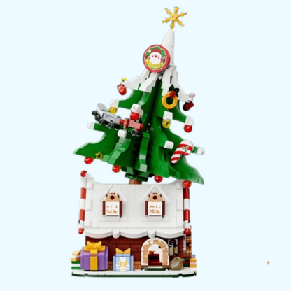 Weihnachtsbaum auf Häuschen | Bausteine
