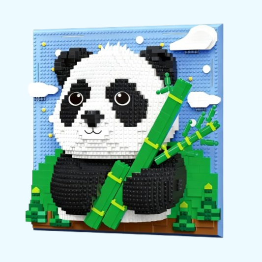 3D-Panda mit Gemälde | Bausteine