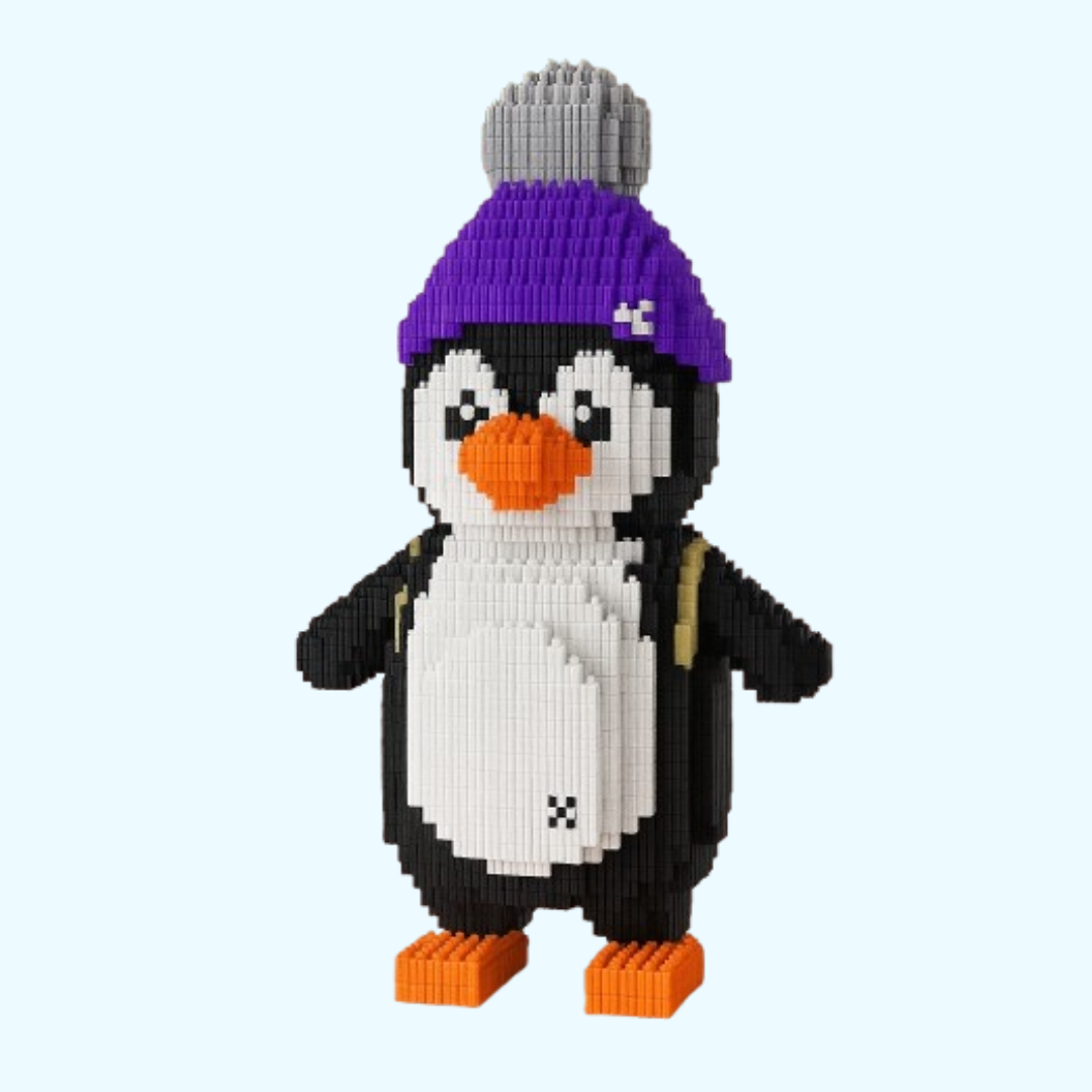 Pinguin mit Mütze | Bausteine