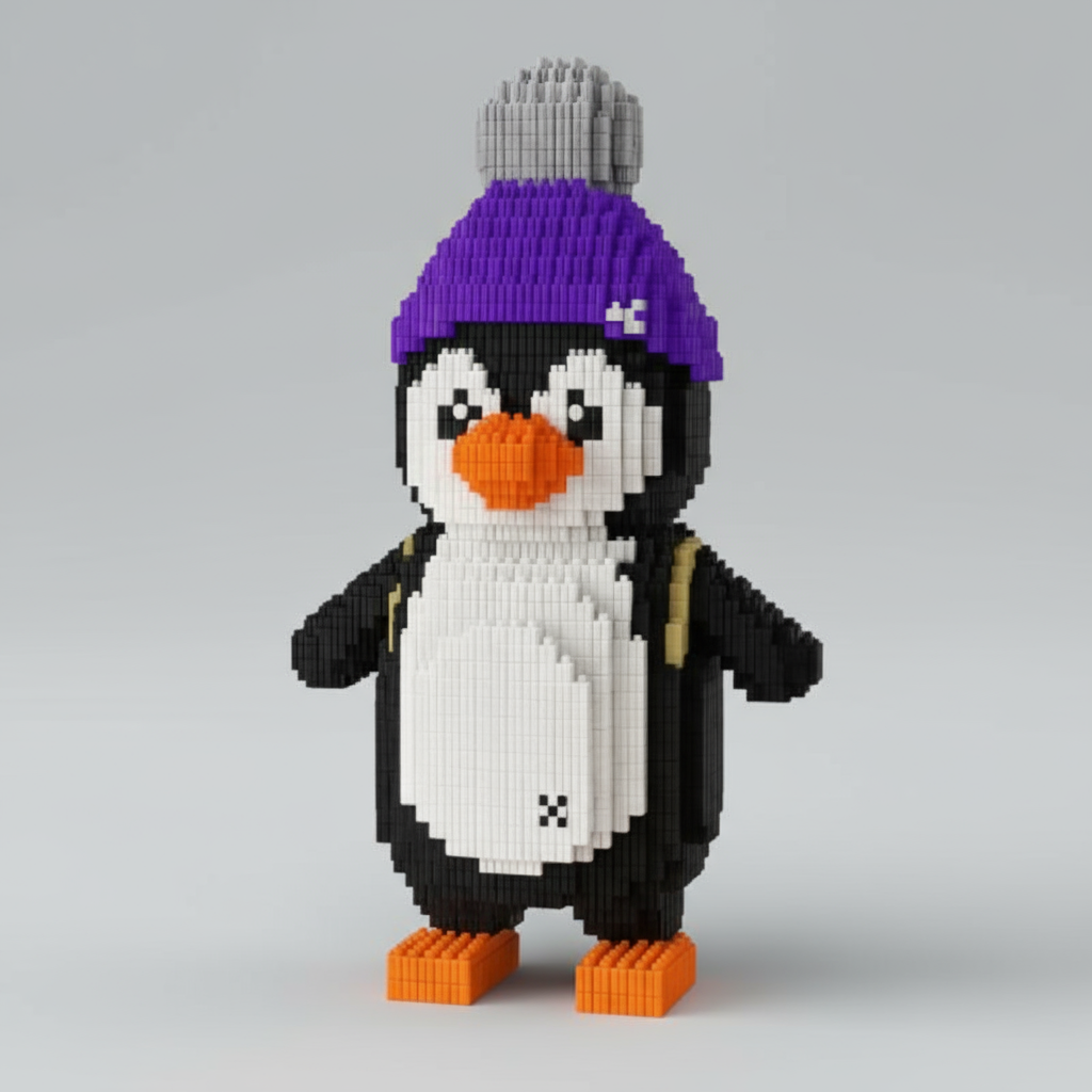 Pinguin mit Mütze | Bausteine