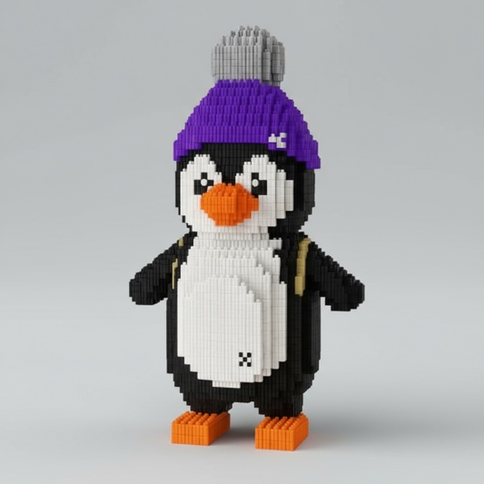 Pinguin mit Mütze | Bausteine