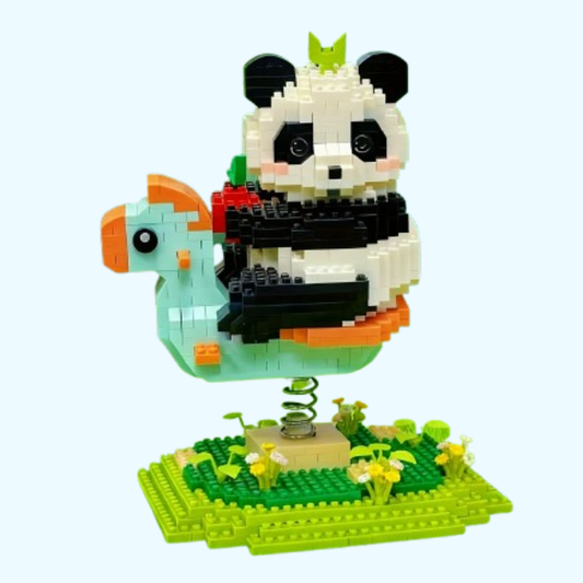 Panda auf der Wippe | Bausteine