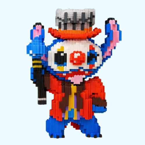 Blaues Wesen als Clown | Bausteine