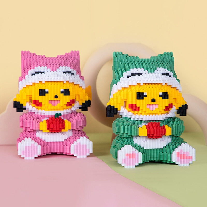 gelbes Blitzmonster mit Apfel  | Bausteine