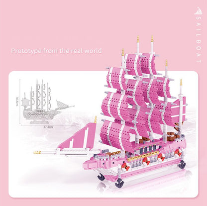 Rosa Segelboot