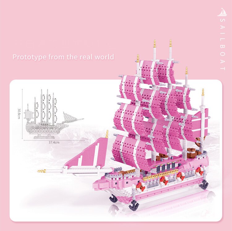 Rosa Segelboot  | Bausteine