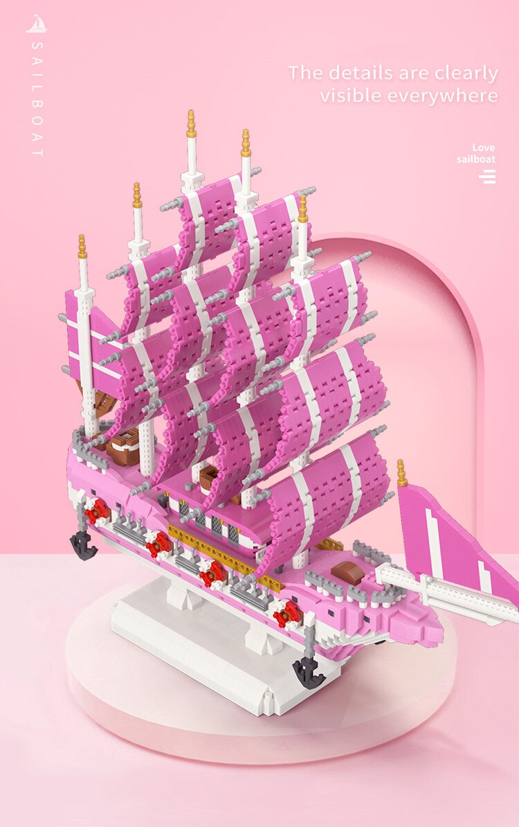 Rosa Segelboot  | Bausteine