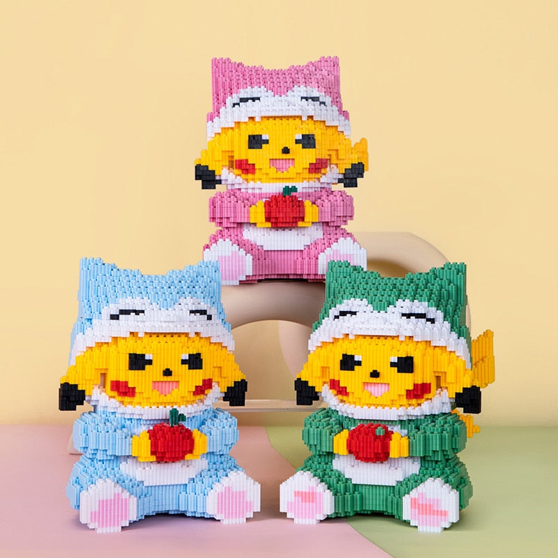 gelbes Blitzmonster mit Apfel  | Bausteine