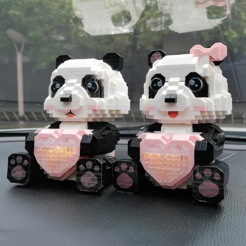 Verliebte Pandas im Licht