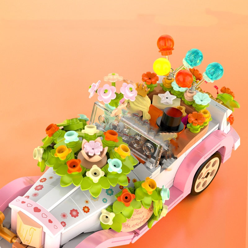 Rosa Hochzeitsauto