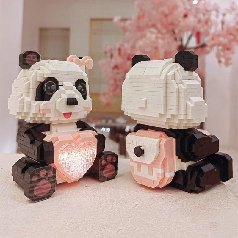 Verliebte Pandas im Licht