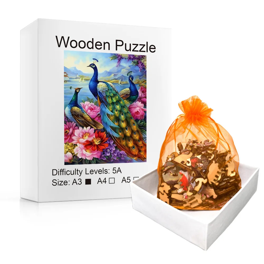 Pfauen | 2D Holzpuzzle