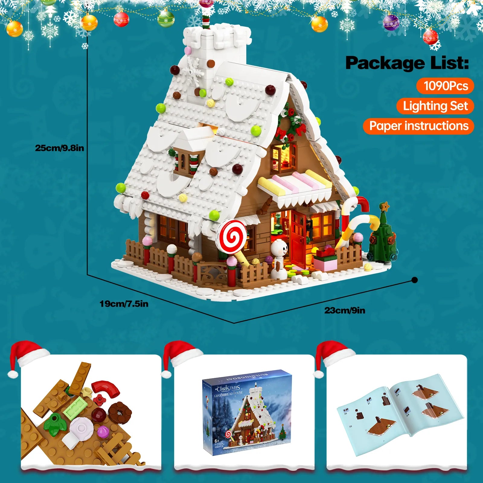 Neujahrs-Lebkuchenhaus