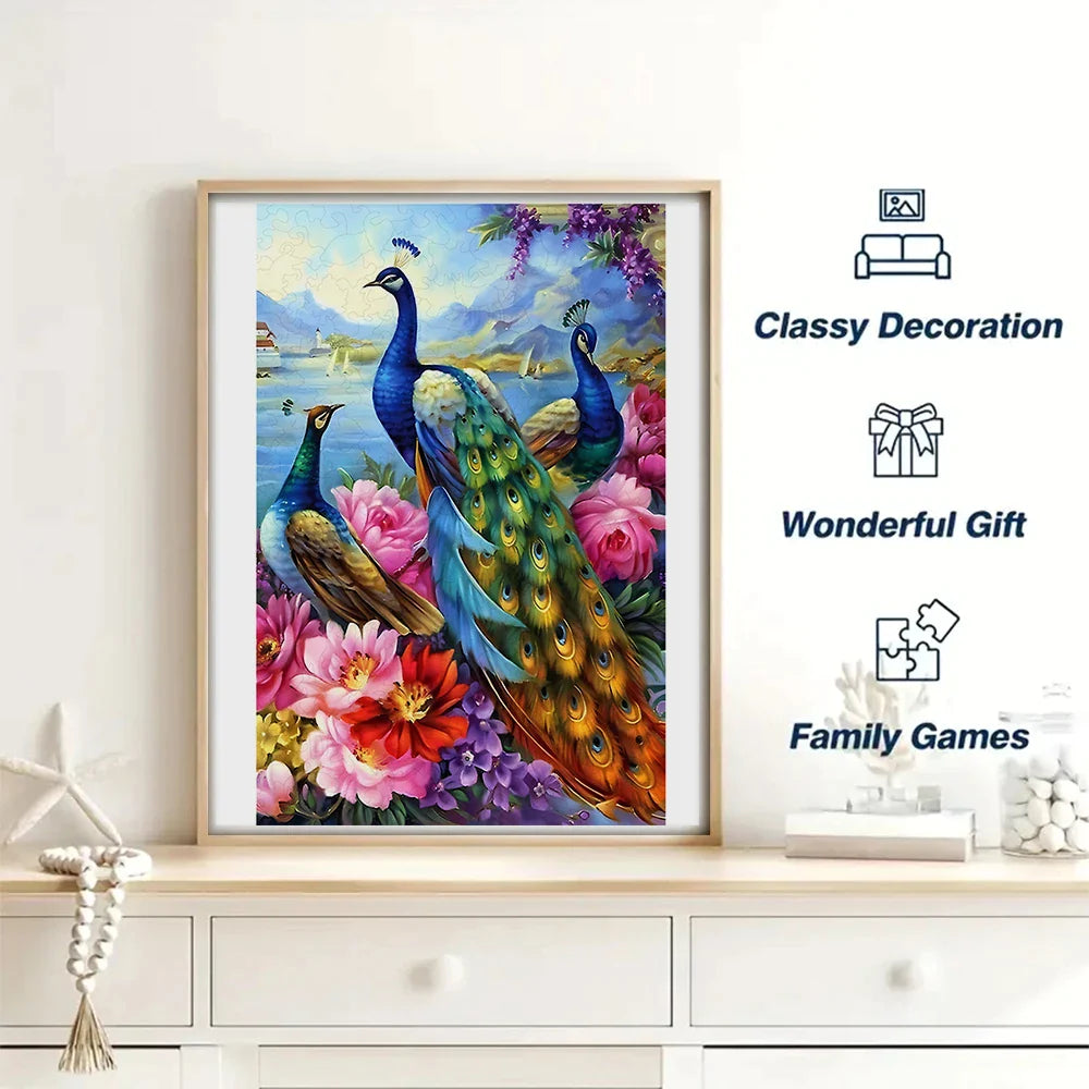 Pfauen | 2D Holzpuzzle